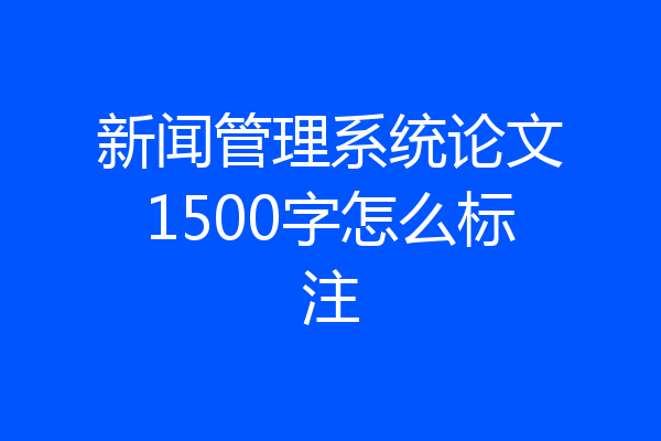 新闻管理系统论文1500字怎么标注