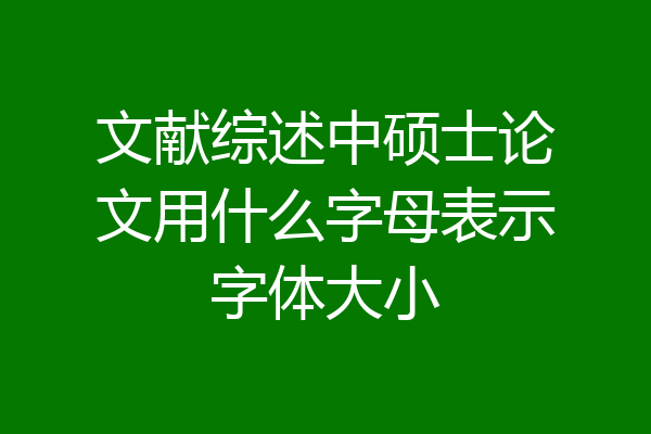 文献综述中硕士论文用什么字母表示字体大小