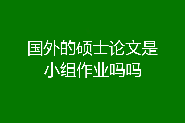 国外的硕士论文是小组作业吗吗