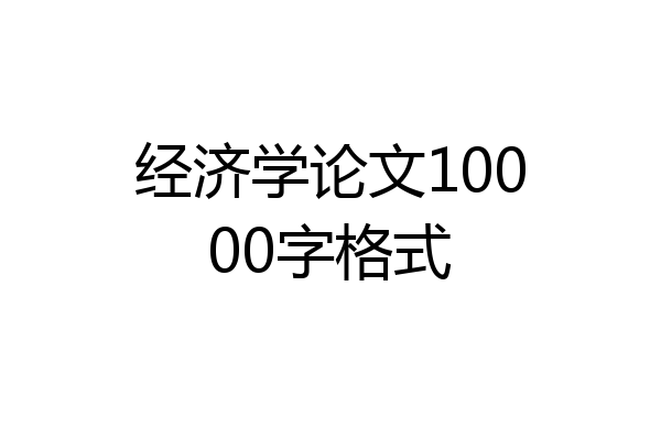 经济学论文10000字格式