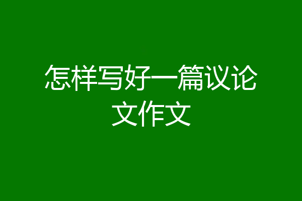 怎样写好一篇议论文作文