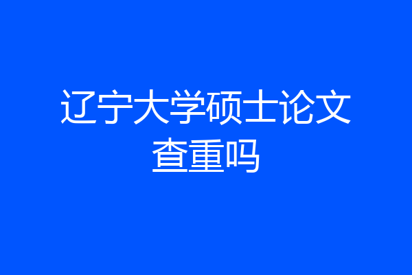 辽宁大学硕士论文查重吗