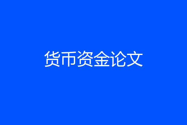 货币资金论文