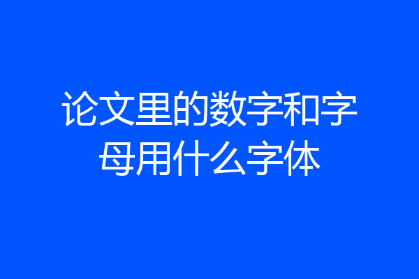 论文里的数字和字母用什么字体
