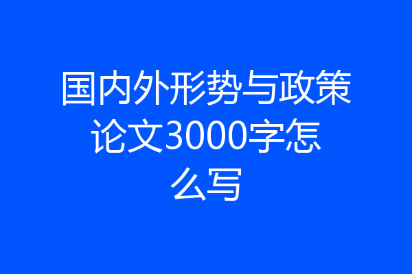 国内外形势与政策论文3000字怎么写