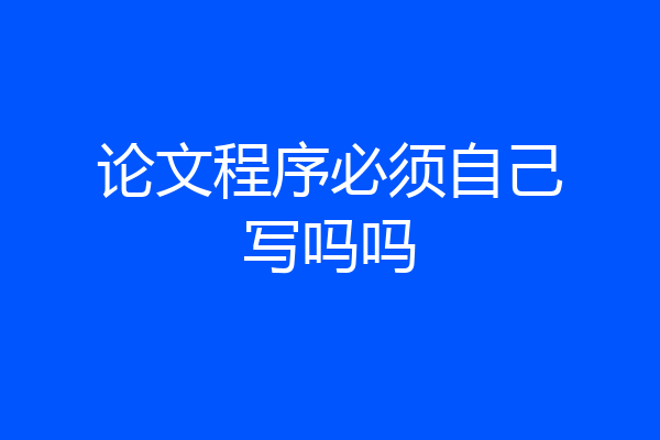 论文程序必须自己写吗吗