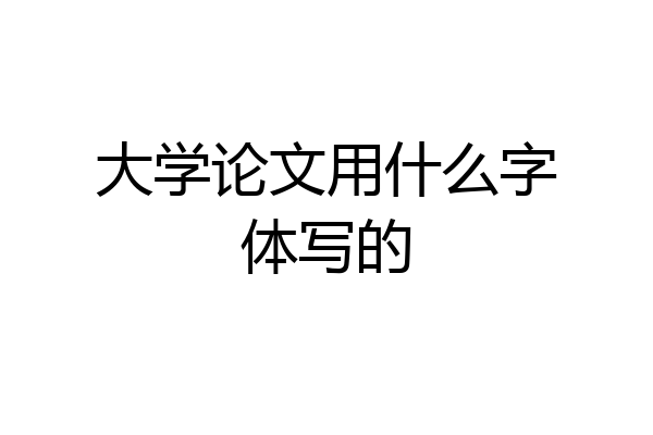 大学论文用什么字体写的