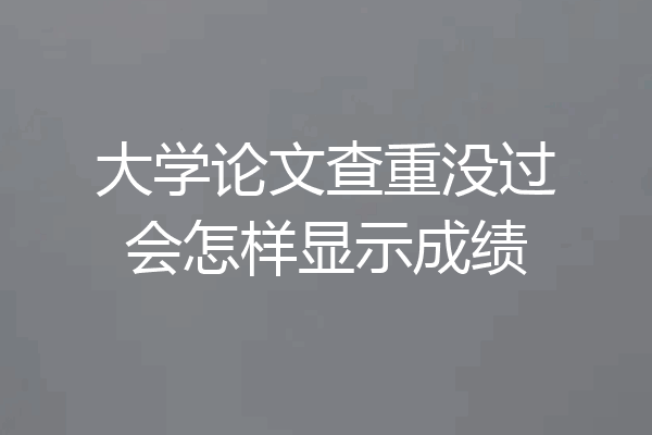 大学论文查重没过会怎样显示成绩