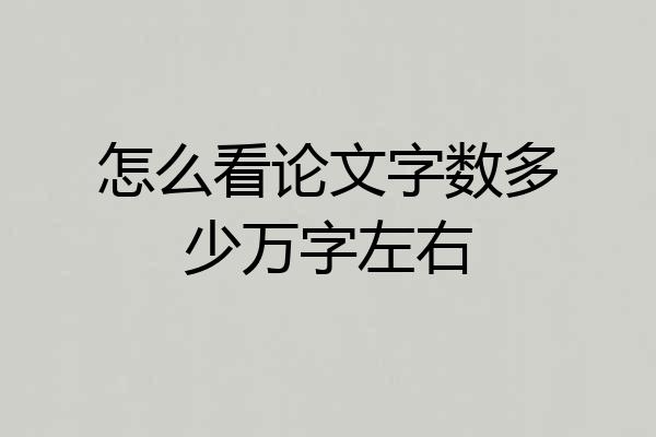 怎么看论文字数多少万字左右