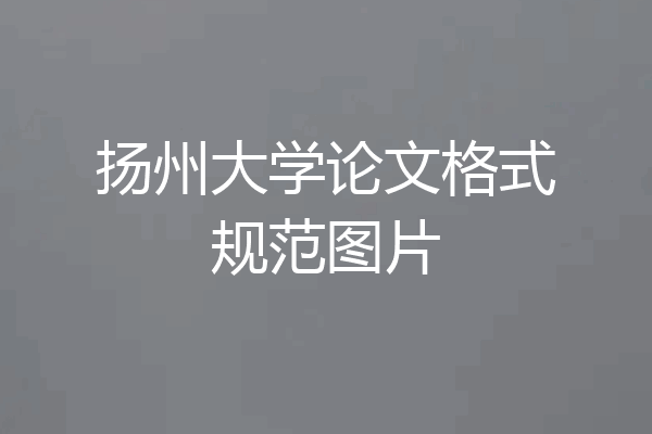 扬州大学论文格式规范图片