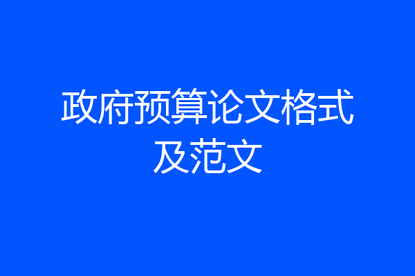 政府预算论文格式及范文
