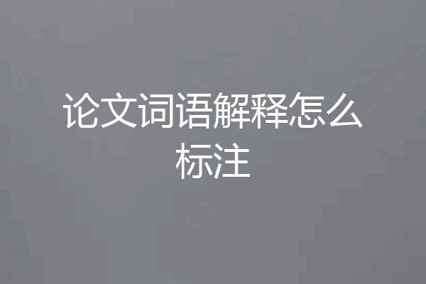 论文词语解释怎么标注