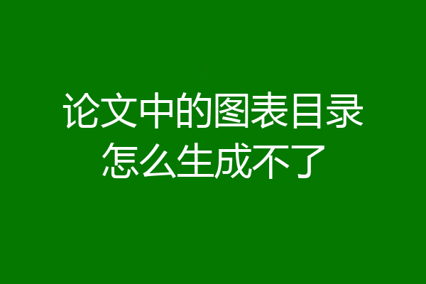 论文中的图表目录怎么生成不了