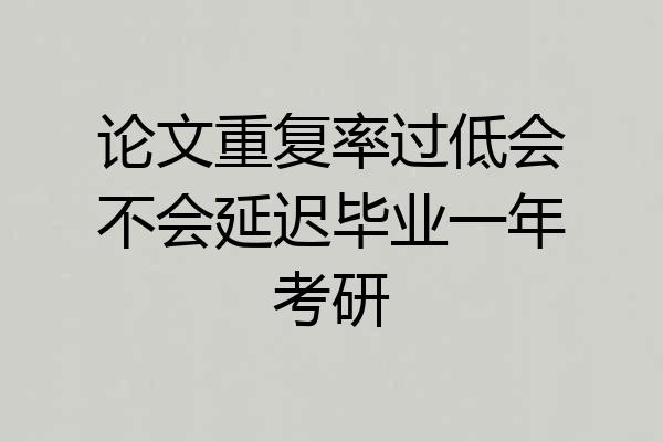 论文重复率过低会不会延迟毕业一年考研