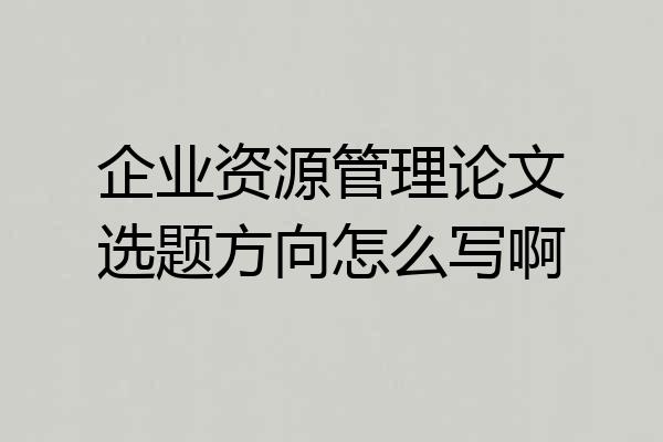 企业资源管理论文选题方向怎么写啊