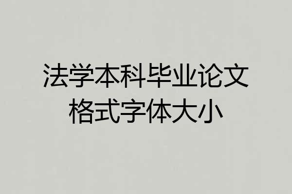 法学本科毕业论文格式字体大小