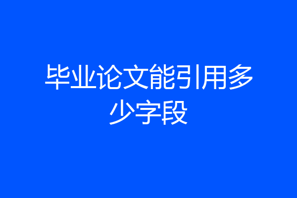 毕业论文能引用多少字段