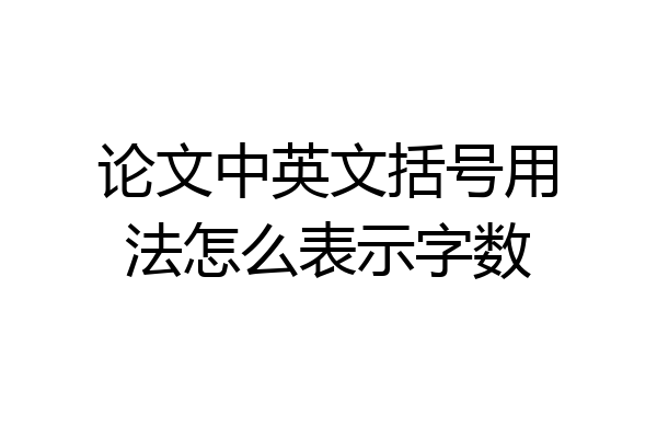论文中英文括号用法怎么表示字数