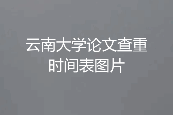 云南大学论文查重时间表图片