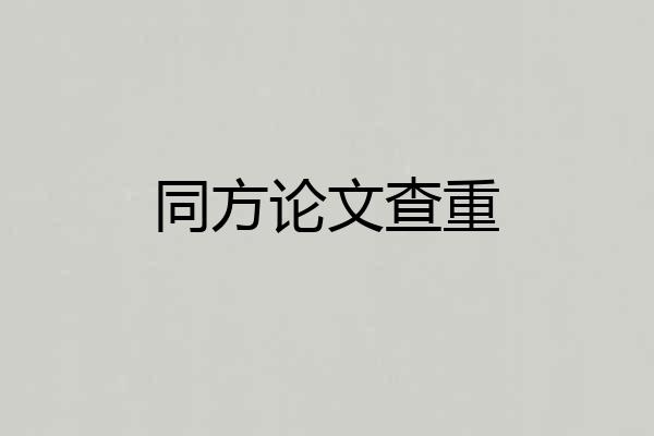 同方论文查重