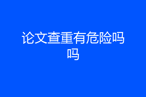 论文查重有危险吗吗