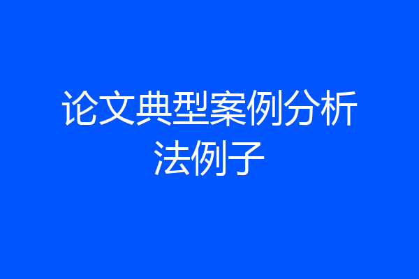论文典型案例分析法例子