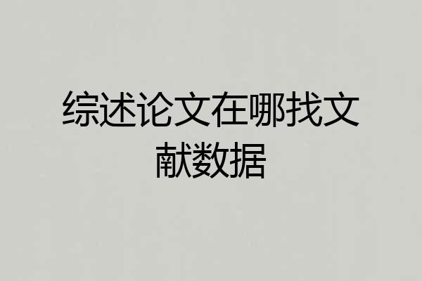 综述论文在哪找文献数据