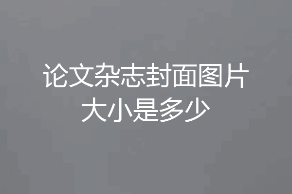 论文杂志封面图片大小是多少