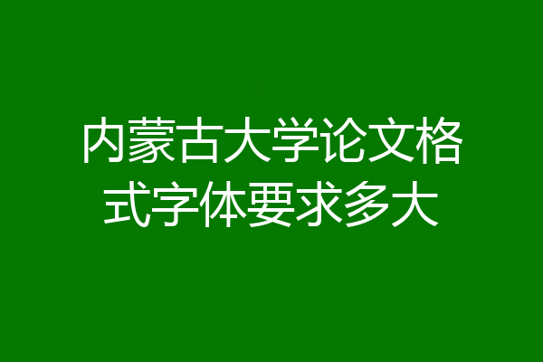 内蒙古大学论文格式字体要求多大
