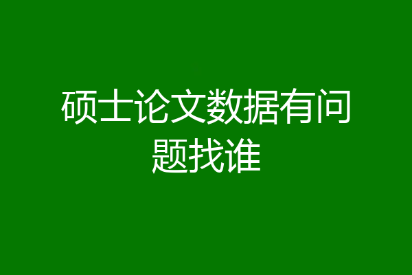 硕士论文数据有问题找谁