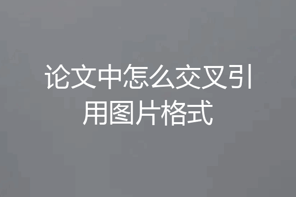 论文中怎么交叉引用图片格式