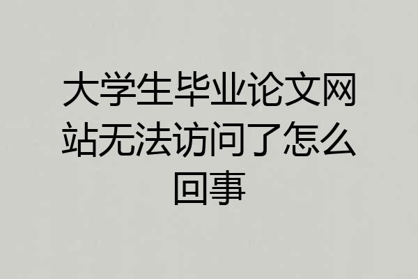 大学生毕业论文网站无法访问了怎么回事