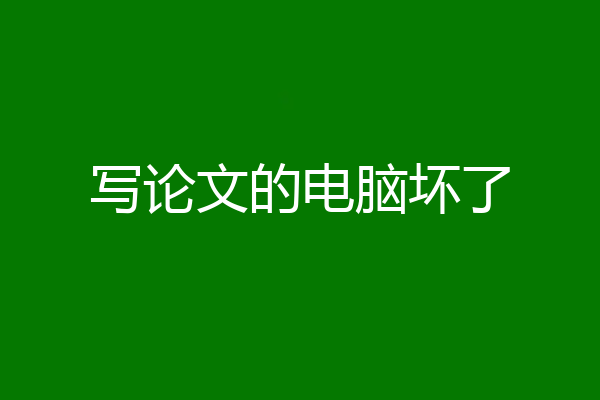 写论文的电脑坏了
