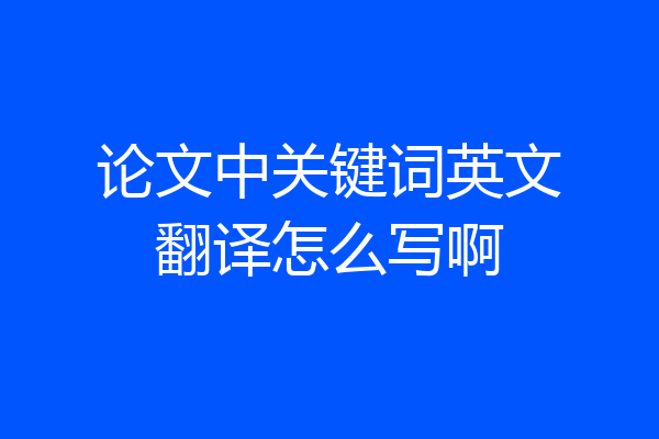 论文中关键词英文翻译怎么写啊