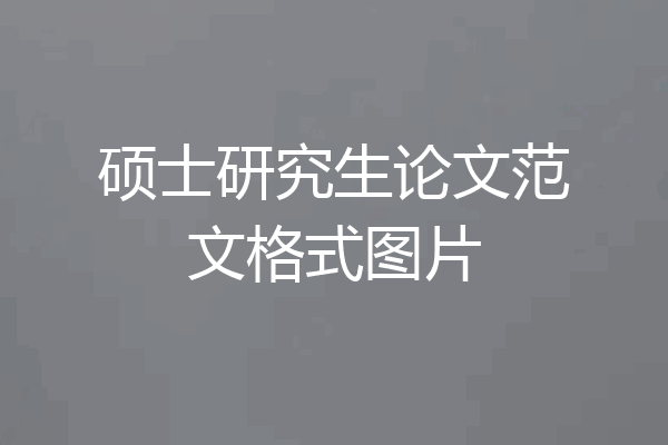 硕士研究生论文范文格式图片