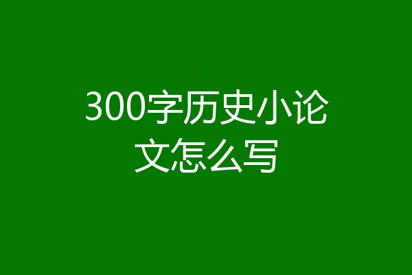 300字历史小论文怎么写