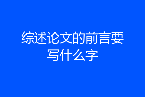 综述论文的前言要写什么字