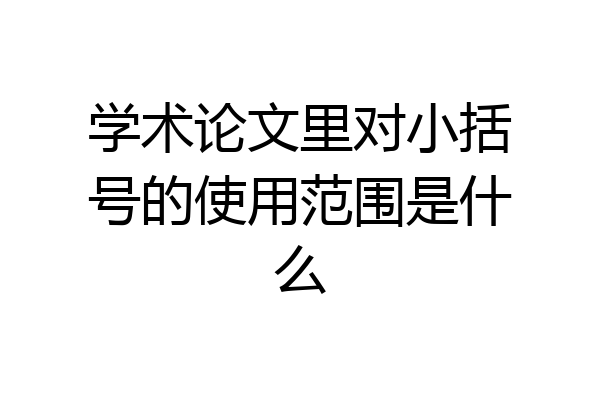 学术论文里对小括号的使用范围是什么