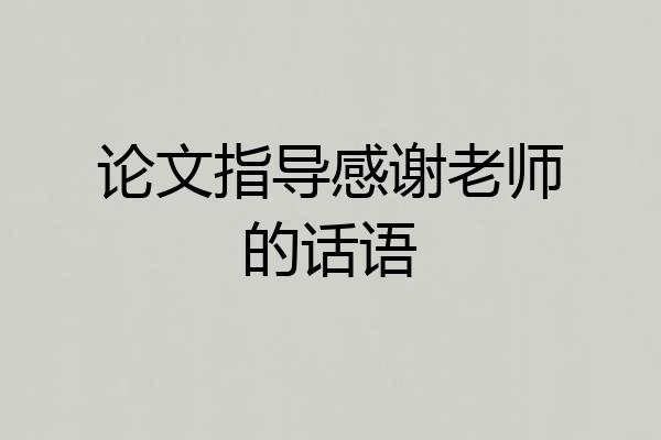 论文指导感谢老师的话语