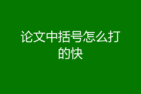 论文中括号怎么打的快
