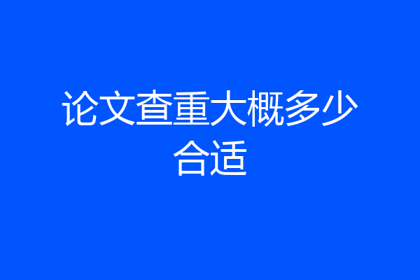 论文查重大概多少合适