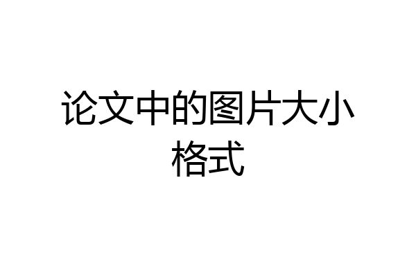 论文中的图片大小格式