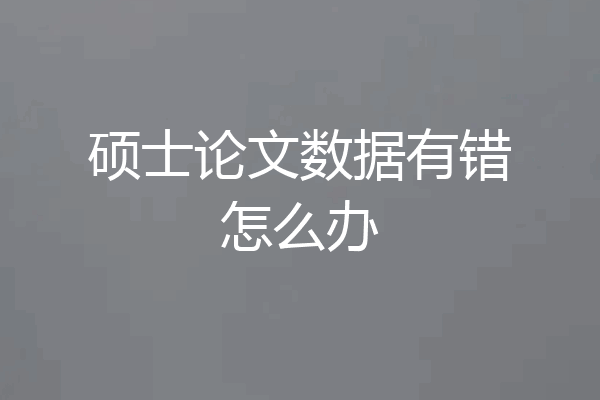 硕士论文数据有错怎么办