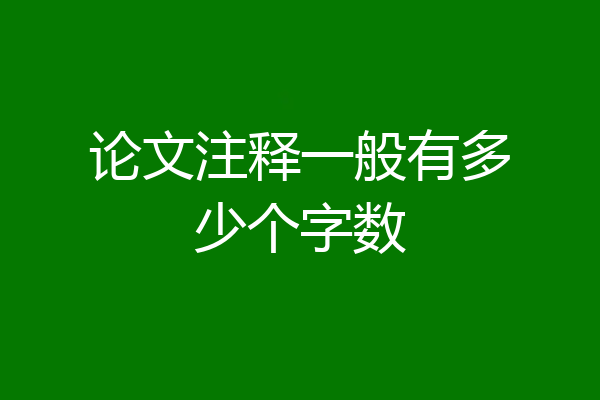 论文注释一般有多少个字数