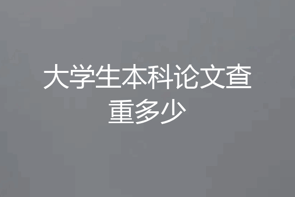 大学生本科论文查重多少