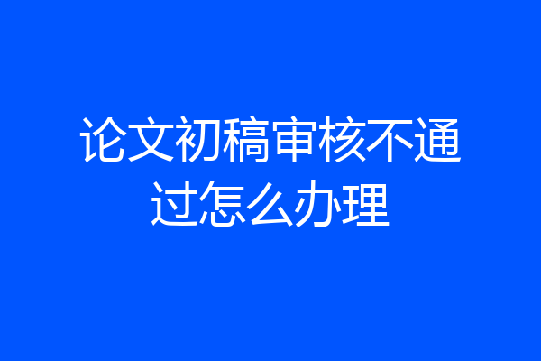 论文初稿审核不通过怎么办理