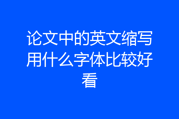 论文中的英文缩写用什么字体比较好看