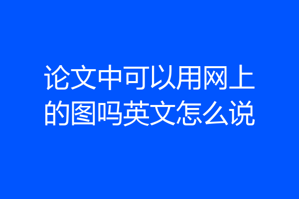 论文中可以用网上的图吗英文怎么说