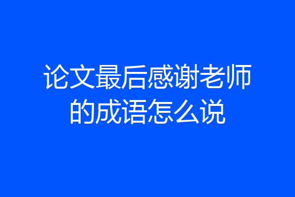 论文最后感谢老师的成语怎么说