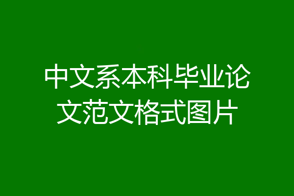 中文系本科毕业论文范文格式图片